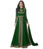 Green Embroidered Georgette Salwar With Dupatta