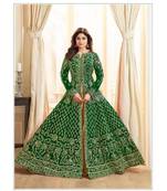 Dark-green stone cotton knitted salwar