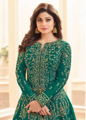 Light-green stone cotton knitted salwar 2