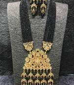 Black Wedding Long  Kundan Necklace Sets