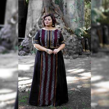 Black printed jute cotton kurtas-and-kurtis 1