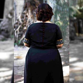 Black printed jute cotton kurtas-and-kurtis 2