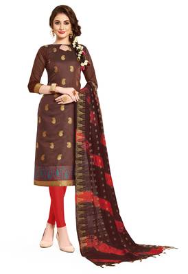 Brown Woven Art Silk Salwar 1