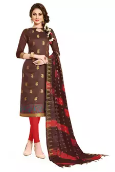 Brown Woven  Art Silk Salwar