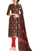 Brown Woven Art Silk Salwar