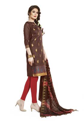 Brown Woven Art Silk Salwar 2