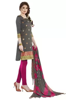 Grey Woven Art Silk Salwar