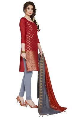 Red Woven Art Silk Salwar 2