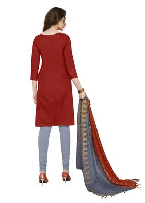 Red Woven Art Silk Salwar 3