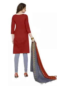 Red Woven Art Silk Salwar