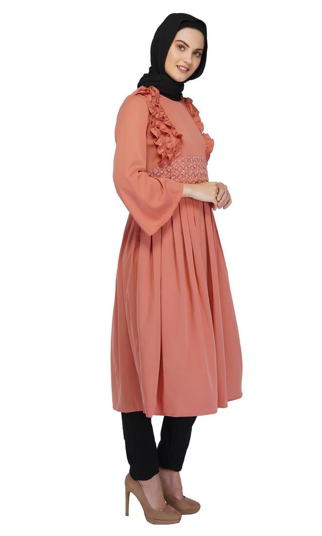Pretty in Peach Dress By Ruqsar