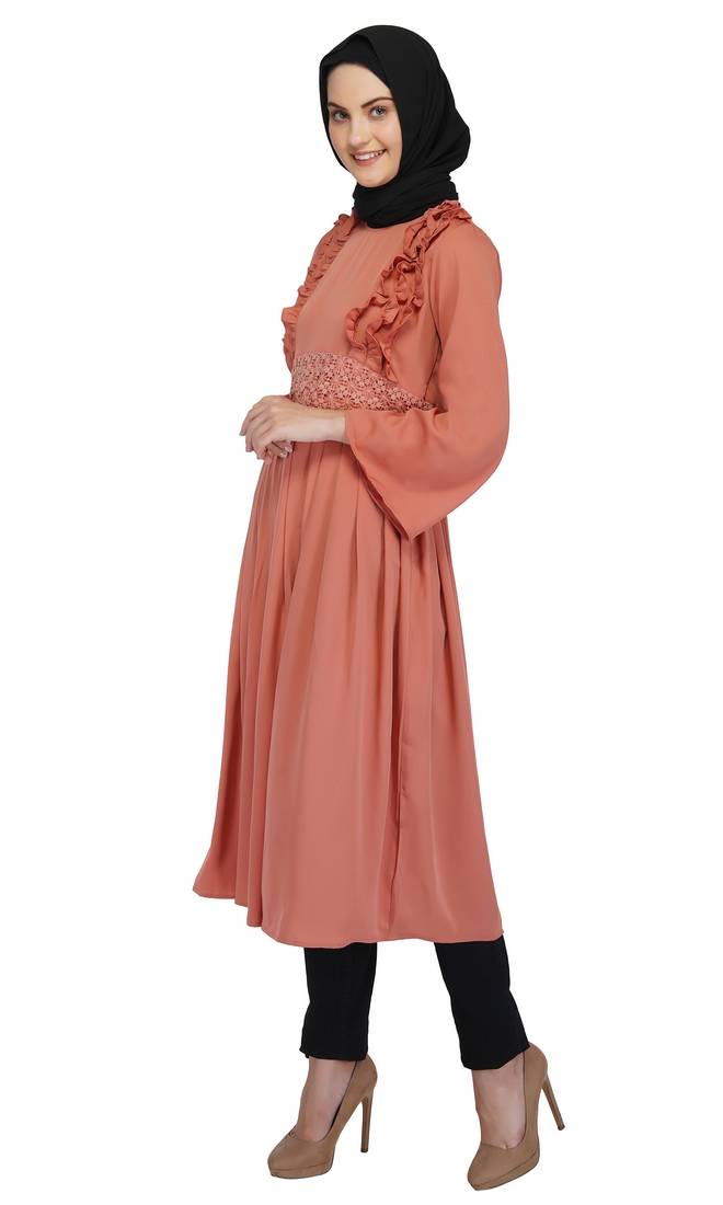 Pretty in Peach Dress By Ruqsar