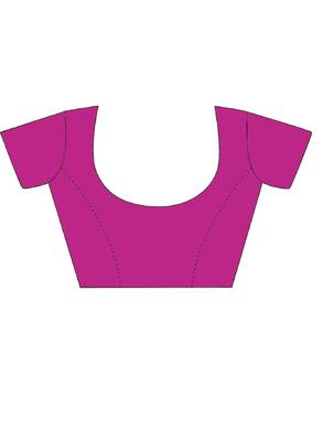 Pink woven cotton saree with blouse 4