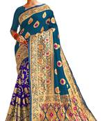 Multicolor woven cotton saree with blouse