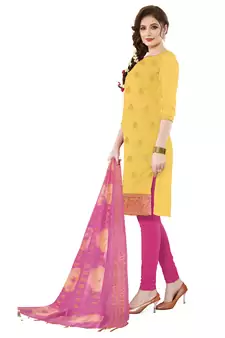 Yellow Woven Art Silk Salwar