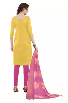 Yellow Woven Art Silk Salwar