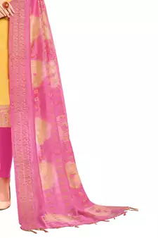Yellow Woven Art Silk Salwar