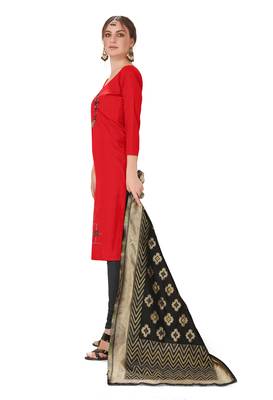 Red Embroidered Cotton Salwar 2