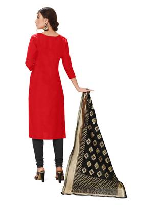 Red Embroidered Cotton Salwar 3