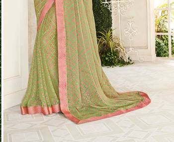 Green woven brasso saree with blouse 3