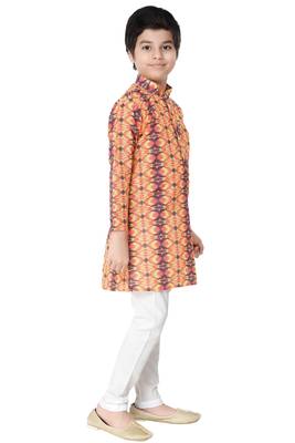 Multicolor printed cotton poly boys-kurta-pyjama 2