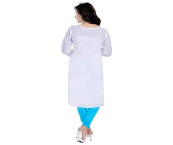 white plain Cotton Kurti 2