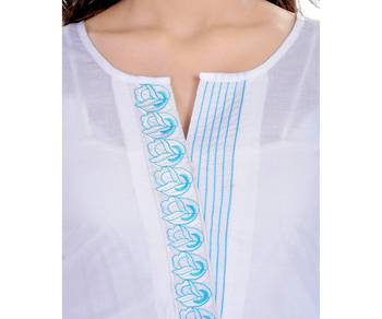 white plain Cotton Kurti 4