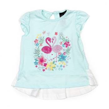 Blue Printed Cotton Kids Tops 1