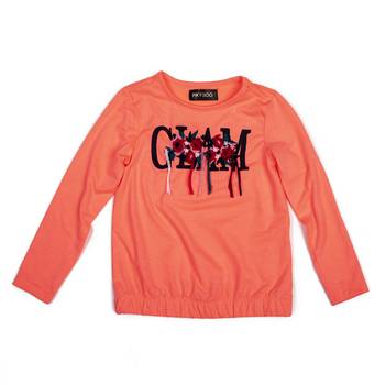 Orange Printed Cotton Kids Tops 1