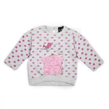 Grey Printed Cotton Kids Tops 1