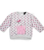 Grey Printed Cotton Kids Tops