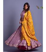 purple woven silk readymade-lehenga-cholis