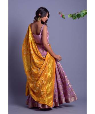 purple woven silk readymade-lehenga-cholis 3