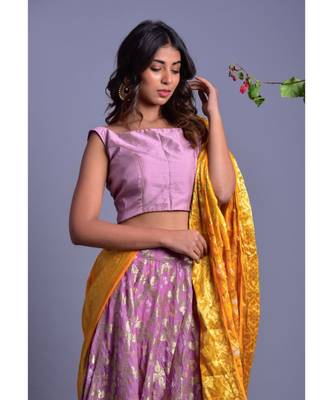 purple woven silk readymade-lehenga-cholis 4