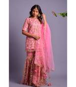Light pink kurta gharara set