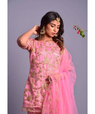 Light pink kurta gharara set 4