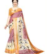 Rose Printed Art Silk Saree With Blouse