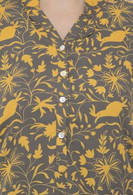 Women Grey Printed rayon Straight Kurti  4