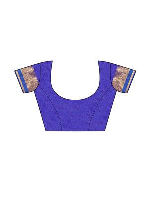 Pink Woven Cotton Silk Saree With Blouse 5