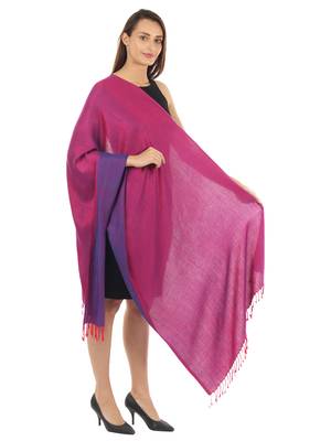 Super Fine Soft Women's Viscose Reversible Pashmina Scarf, Stole & Wrap with Hanger 2