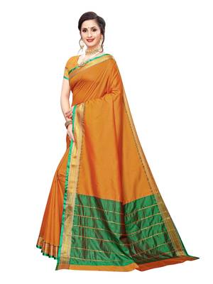 Mustard Woven Poly Silk Saree With Blouse 2