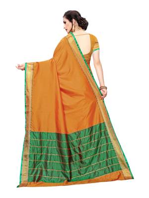 Mustard Woven Poly Silk Saree With Blouse 4