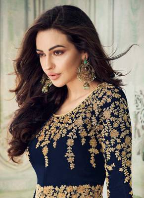 Blue Embroidered Georgette Salwar 2