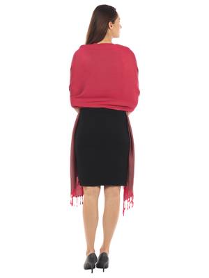 Super Fine Soft Women's Viscose Reversible Pashmina Scarf, Stole & Wrap with Hanger 3