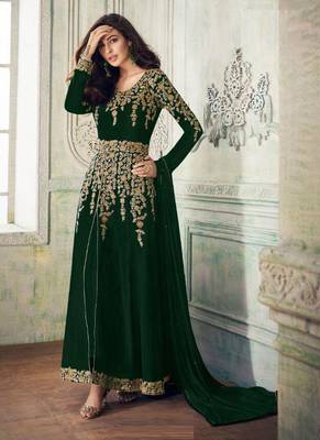 Green Embroidered Georgette Salwar 1