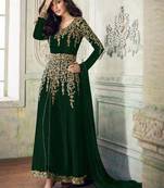 Green Embroidered Georgette Salwar
