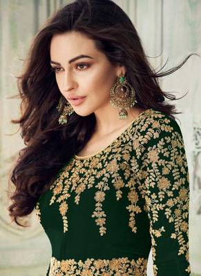 Green Embroidered Georgette Salwar 2