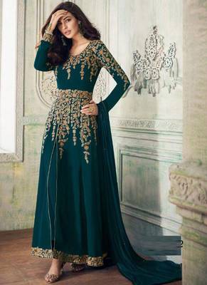Green Embroidered Georgette Salwar 1