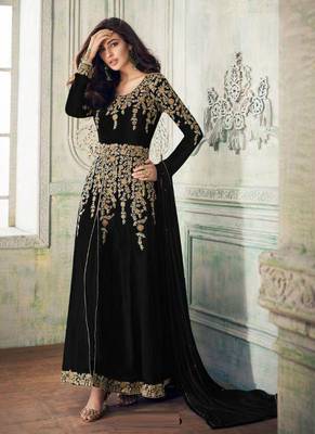 Black Embroidered Georgette Salwar 1