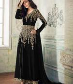 Black Embroidered Georgette Salwar